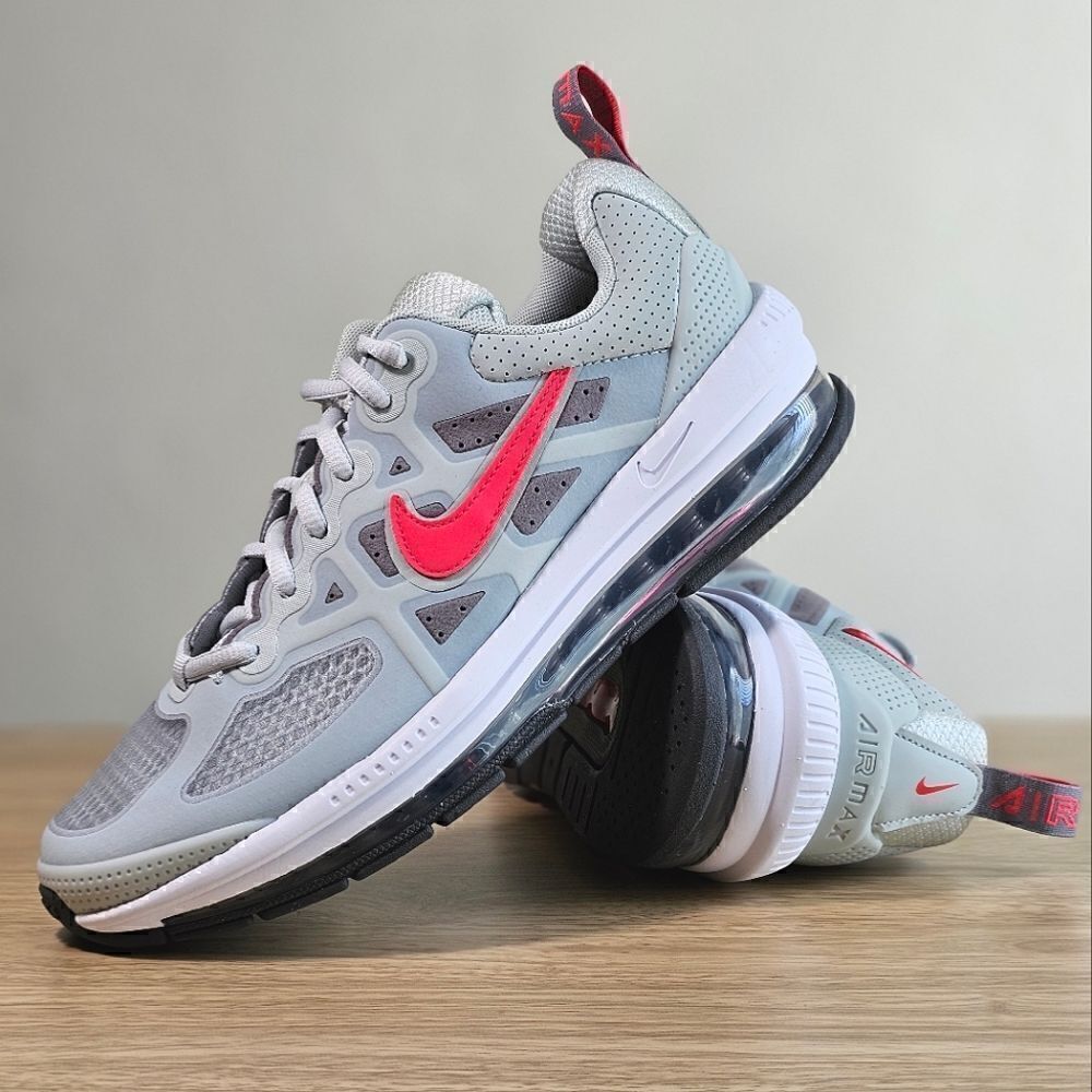 Nike Air Max Genome 360 Shoes Youth 7 Grey White Red Black Vapormax Sneakers New